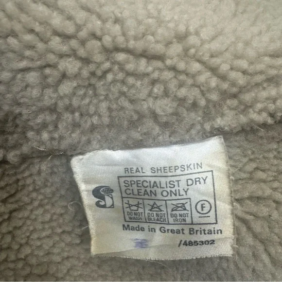 Vintage Taube Collection London Size Beige Brown Shearling Sheepskin Coat Medium - Picture 8 of 10